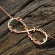 Infinity 4 Names Necklace with Birthstones