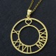 Circle Roman Numeral Necklace with Heart