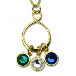 Infinity Symbol with Birthstone Charms Necklace