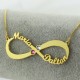 Couple Name Necklace with Birthstone