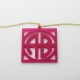 Acrylic Block Square Monogram Necklace