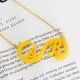 Infinity with Two Initials Acrylic Gold Charm Necklace
