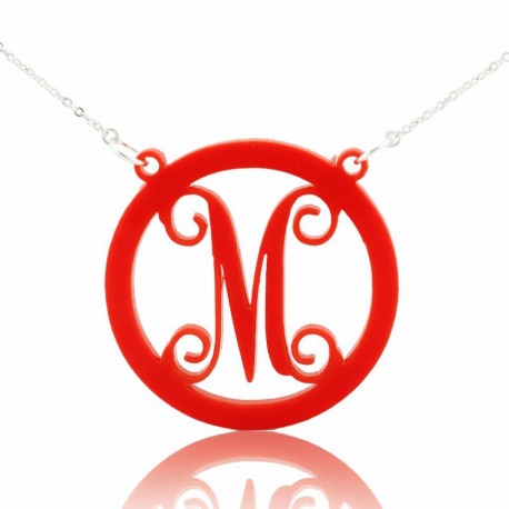 Acrylic Circle Monogram Name Necklace