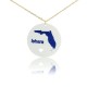 Florida State With Heart Acrylic Necklace