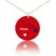 Hawaii State With Heart Acrylic Necklace