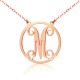 Circle Monogram Necklace with 1 Letter