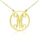 Circle Monogram Necklace with 1 Letter