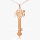 Monogram Key with Heart Necklace