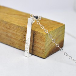 Vertical Bar Necklace with Roman Numbers