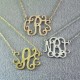 Plated Monogram Necklace 3 initials