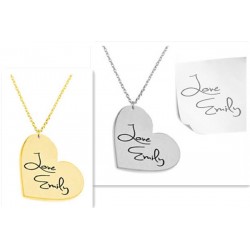 Heart Necklace Personalized Signature