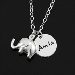 Lucky Cute Puffy Elephant Charms Statement Necklace