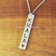 Vertical Bar Necklace, Letter Cut Out