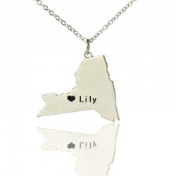 NY State Necklace with heart